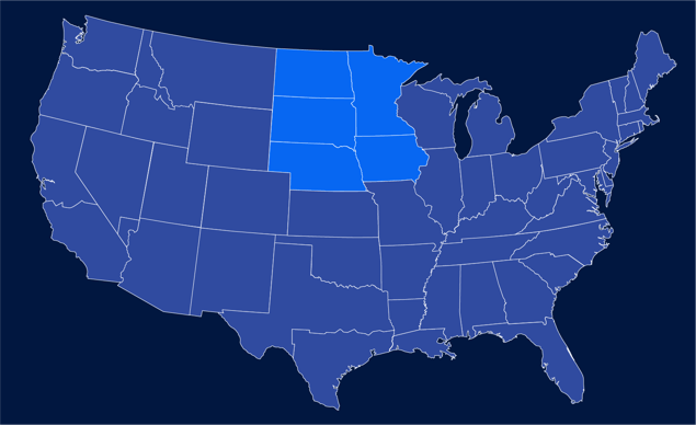 Upper Midwest Dark Map