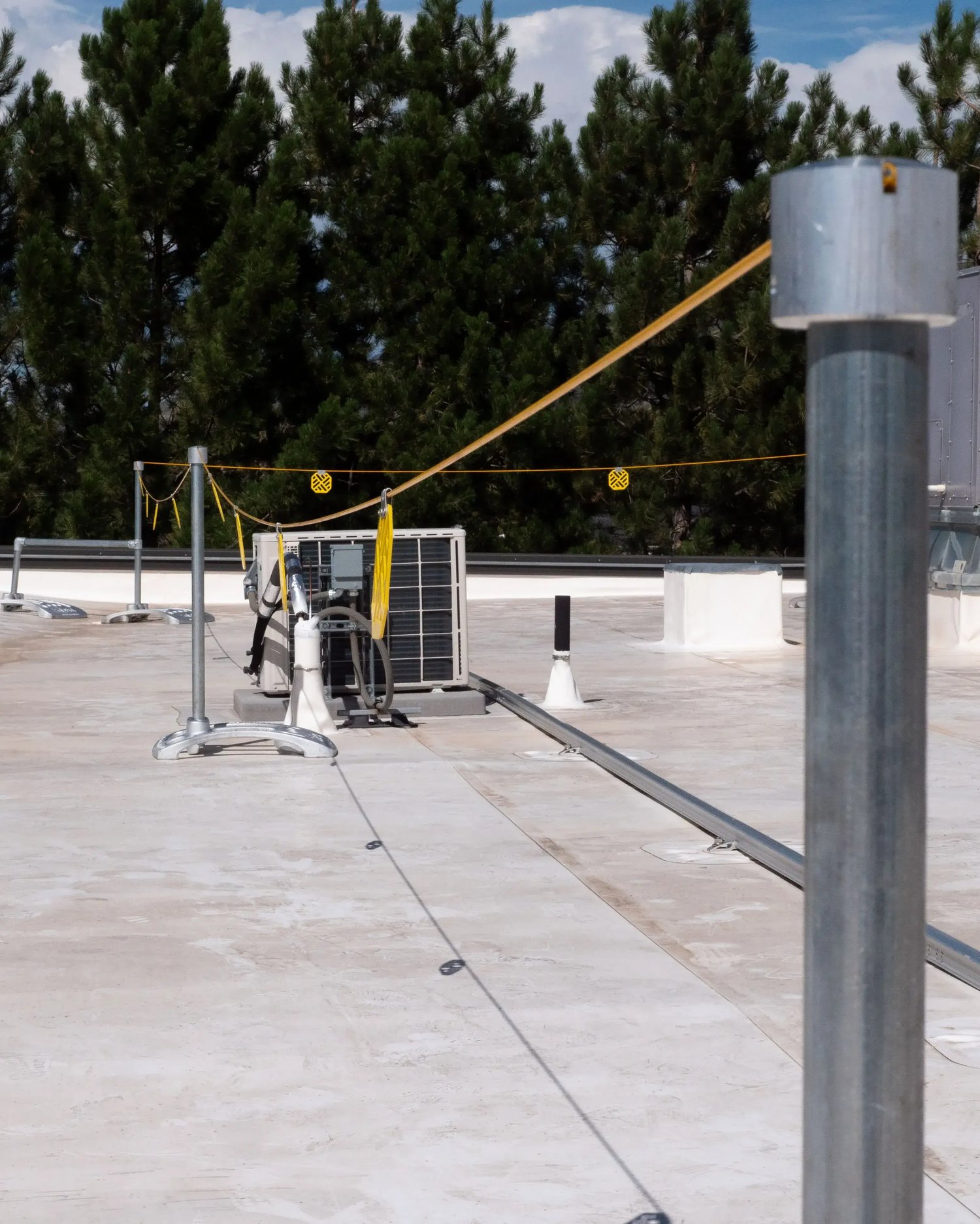 rooftop warning line system
