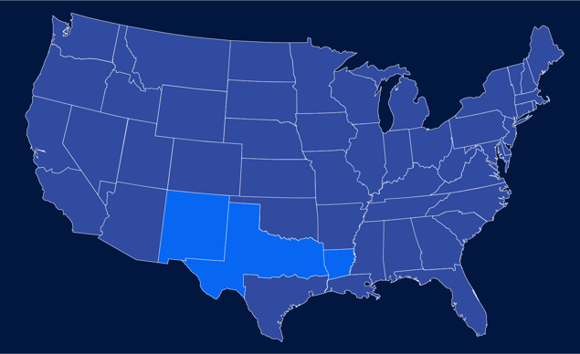 North TX, North LA, and New Mexico United States