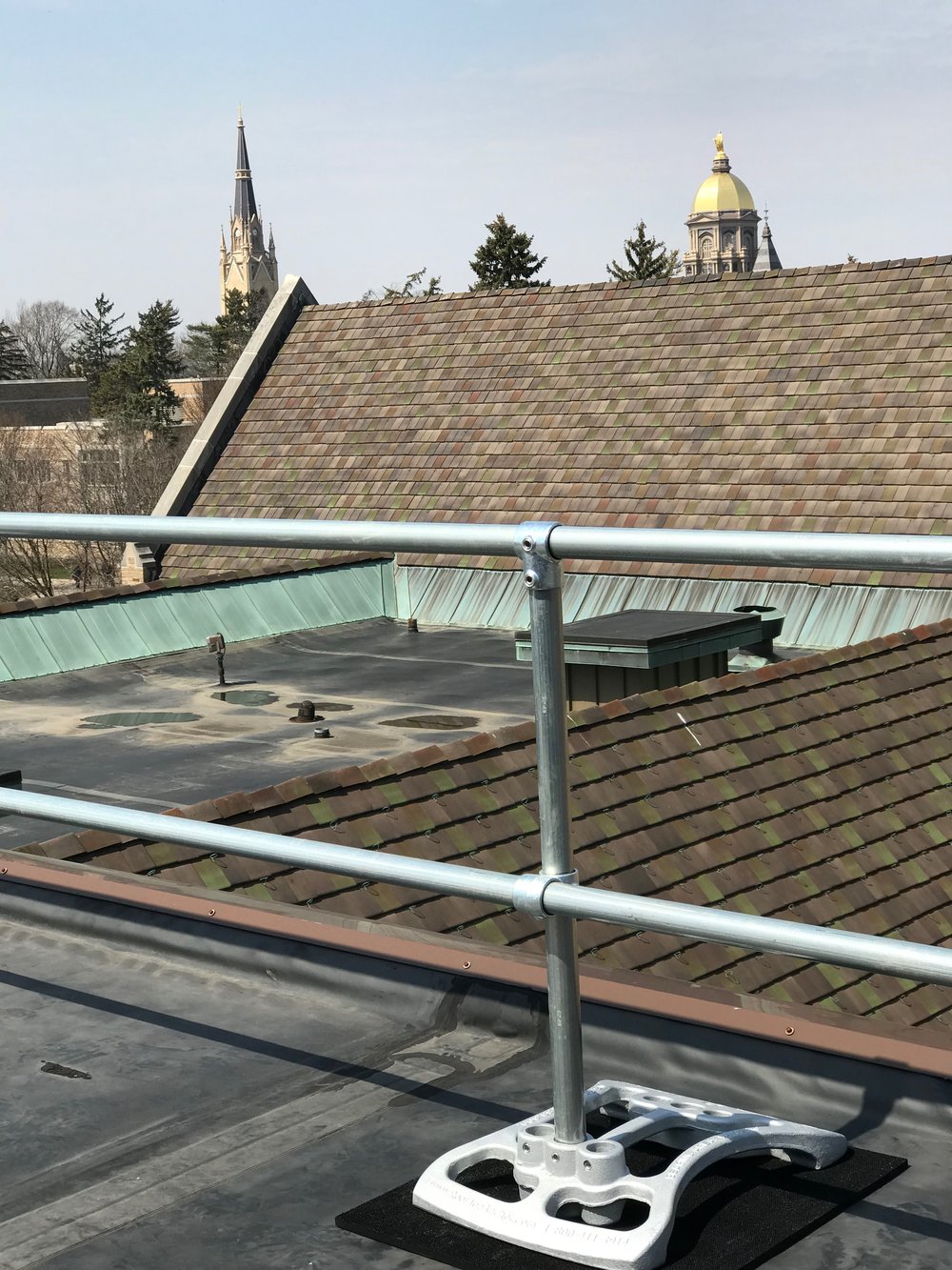 University of Notre Dame rooftop guardrail
