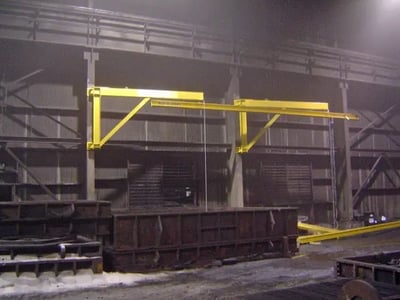 Steel foundry swing arm